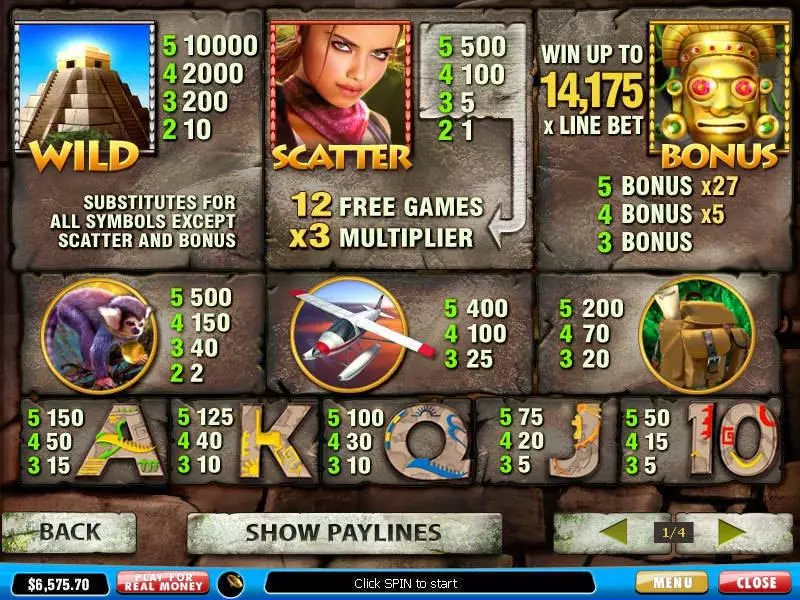 Azteca PlayTech Slots - Info and Rules
