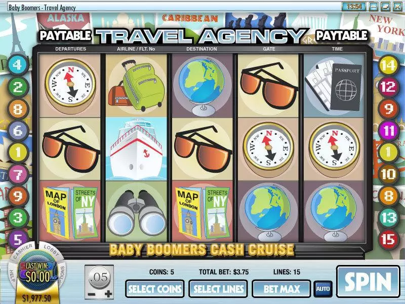 Baby Boomers Cash Cruise Rival Slots - Main Screen Reels