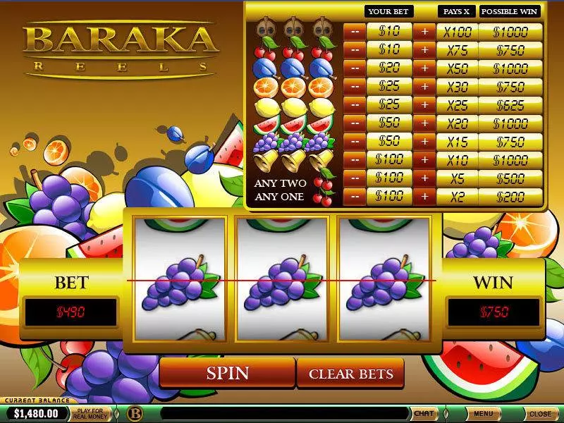 Baraka Reels PlayTech Slots - Main Screen Reels
