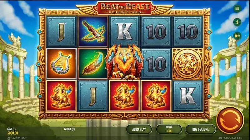 Beat the Beast: Griffin’s Gold Reborn Thunderkick Slots - Main Screen Reels