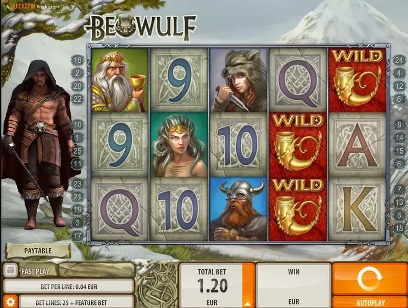 Beowulf Quickspin Slots - Main Screen Reels