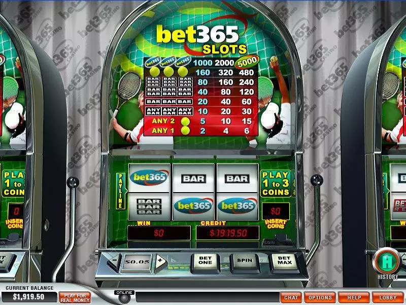 Bet 365 PlayTech Slots - Main Screen Reels