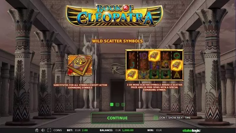 Book of Cleopatra StakeLogic Slots - Info and Rules