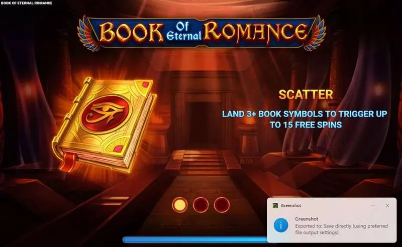 Book of Eternal Romance Wizard Games Slots - Introduction Screen