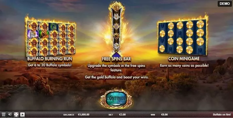Buffalo On Fire! Red Rake Gaming Slots - Info and Rules