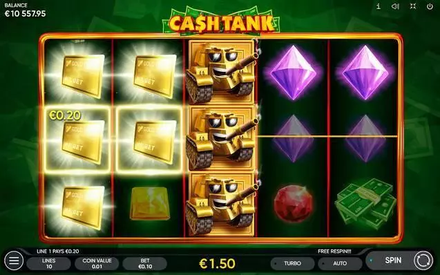 Cash Tank Endorphina Slots - Main Screen Reels