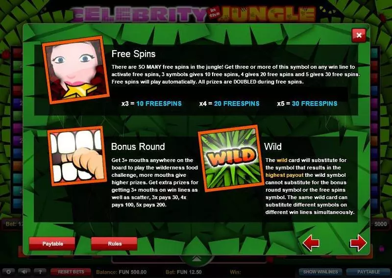Celebrity in the Jungle 1x2 Gaming Slots - Bonus 2