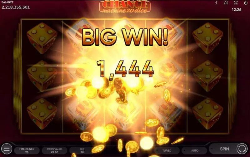 Chance Machine 20 Dice Endorphina Slots - Winning Screenshot