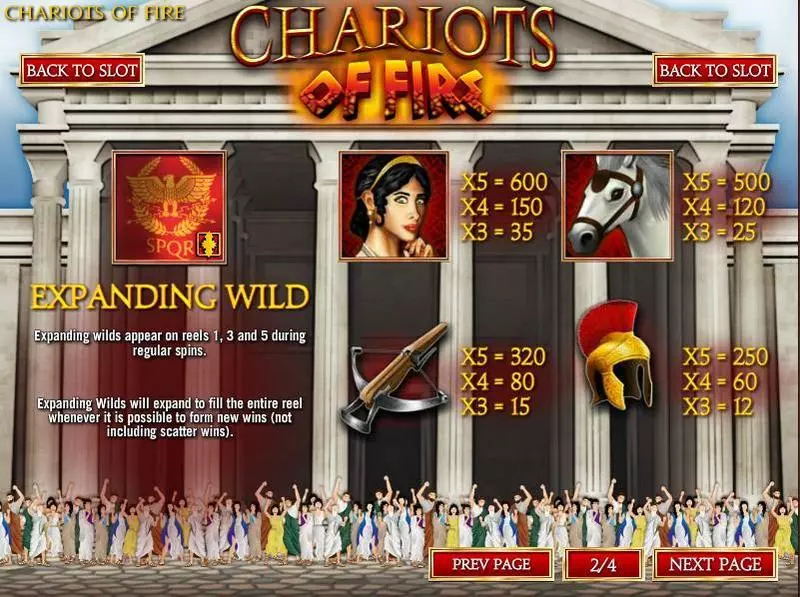Chariots of Fire Rival Slots - Bonus 1
