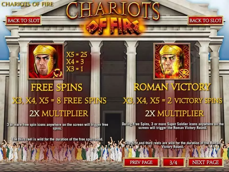 Chariots of Fire Rival Slots - Bonus 3