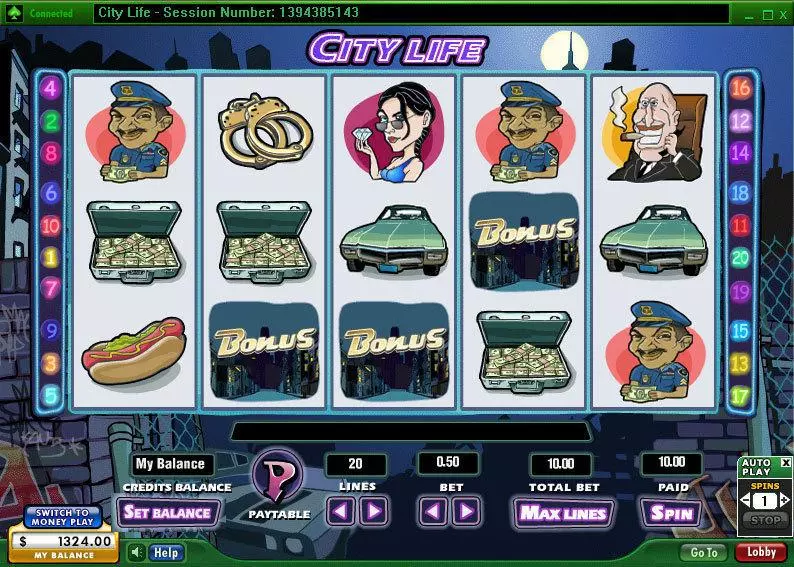 City Life 888 Slots - Main Screen Reels