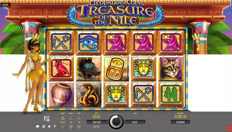 Cleopatra’s Coins: Treasure of the Nile Rival Slots - Main Screen Reels