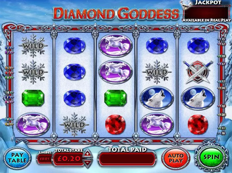 Diamond Goddess Inspired Slots - Main Screen Reels