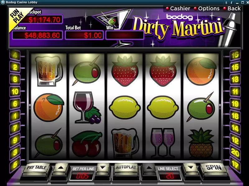 Dirty Martini RTG Slots - Main Screen Reels