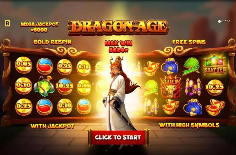 Dragon Age Hold and Win BGaming Slots - Introduction Screen