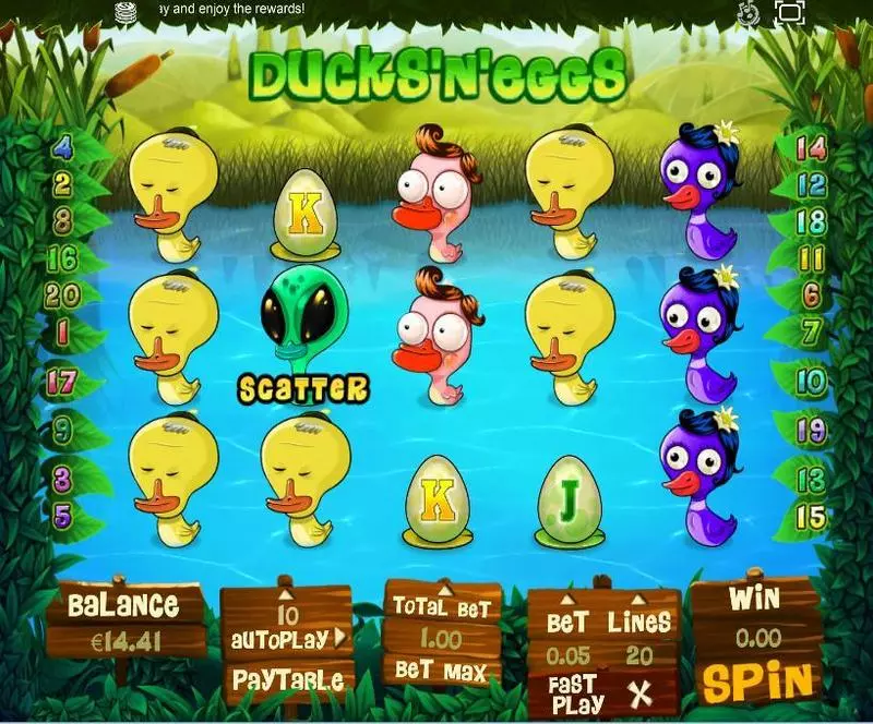 Ducks and Eggs Topgame Slots - Main Screen Reels