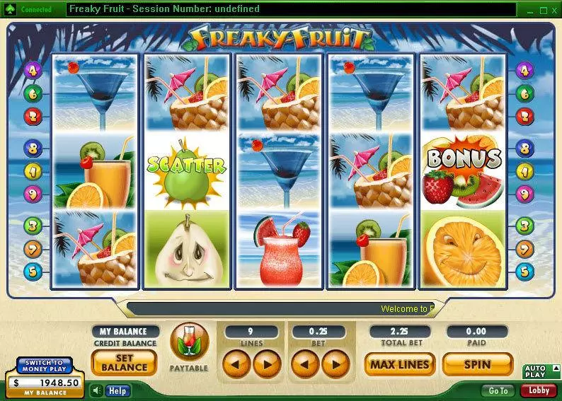Freaky Fruit 888 Slots - Main Screen Reels