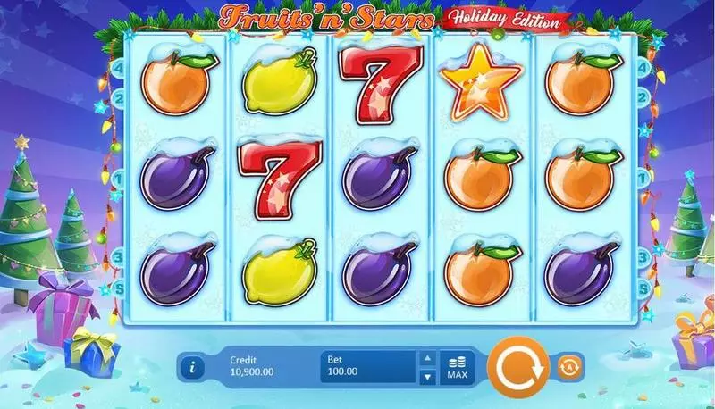 Fruits'N'Stars Holiday Edition Playson Slots - Main Screen Reels