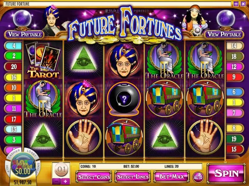 Future Fortunes Rival Slots - Main Screen Reels