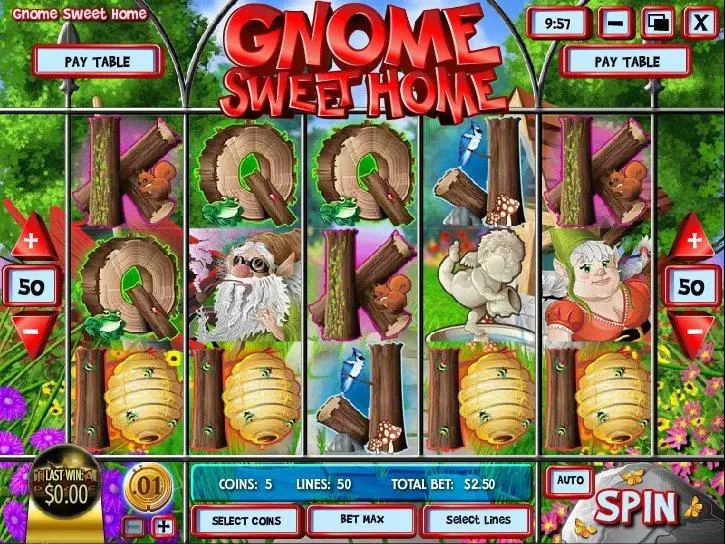 Gnome Sweet Home Rival Slots - Main Screen Reels