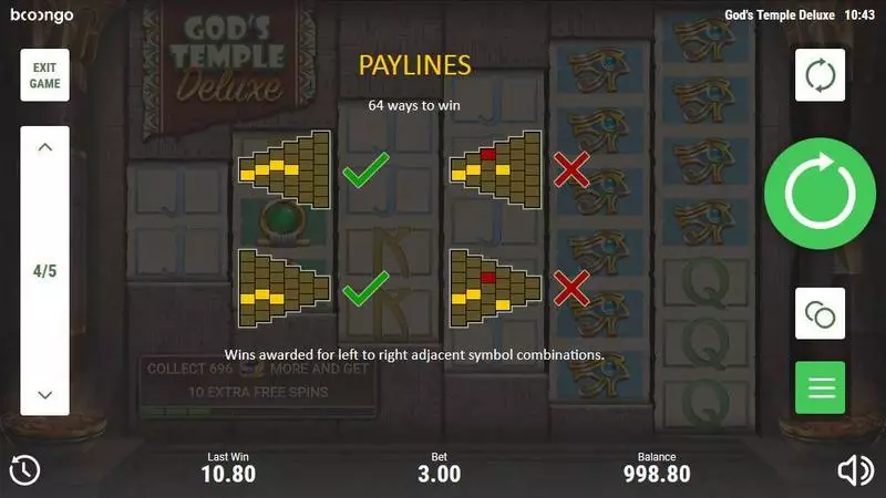 God's Temple Deluxe Booongo Slots - Info and Rules