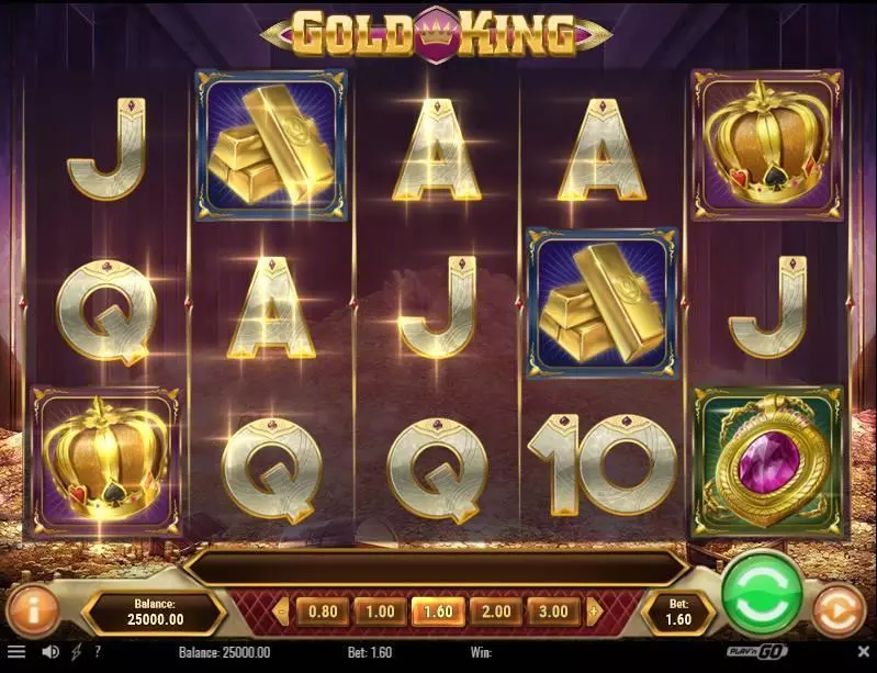 Gold King Play'n GO Slots - Main Screen Reels