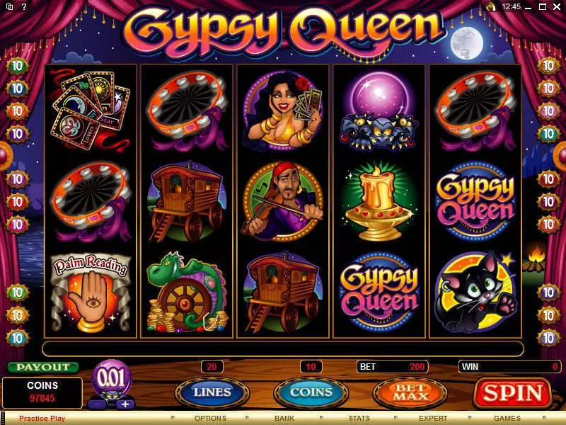 Gypsy Queen Microgaming Slots - Main Screen Reels