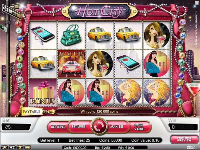 Hot City NetEnt Slots - Main Screen Reels