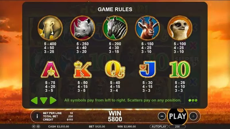 Hot Safari Topgame Slots - Info and Rules