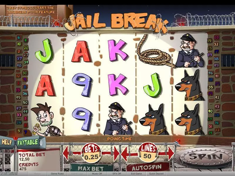 Jail Break bwin.party Slots - Main Screen Reels