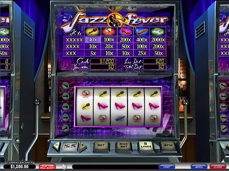 Jazz Fever PlayTech Slots - Main Screen Reels