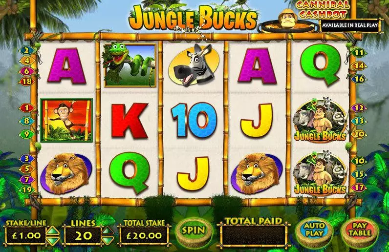 Jungle Bucks Inspired Slots - Main Screen Reels