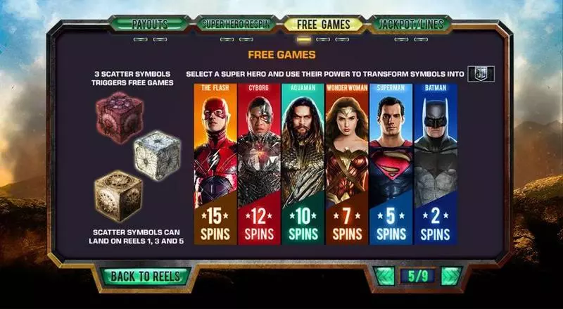 Justice League PlayTech Slots - Bonus 1