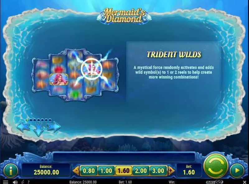Mermaid's Diamonds Play'n GO Slots - Bonus 1