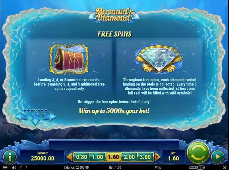 Mermaid's Diamonds Play'n GO Slots - Bonus 2