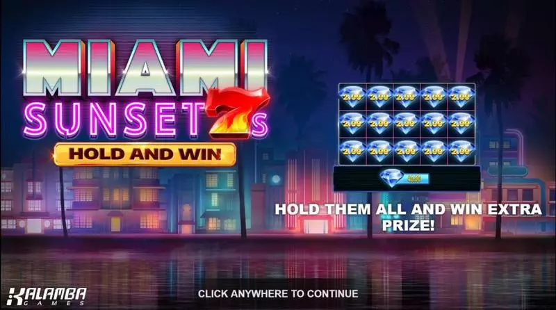 Miami Sunset 7s Hold and Win Kalamba Games Slots - Introduction Screen