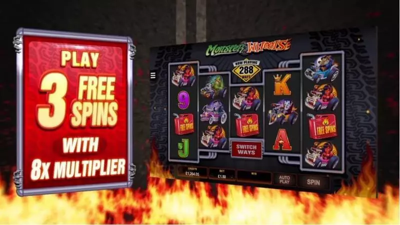 Monster Wheels Microgaming Slots - Free Spins Feature