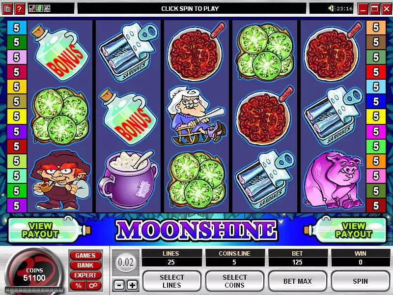 Moonshine Microgaming Slots - Main Screen Reels
