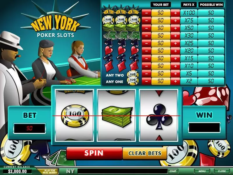New York Poker PlayTech Slots - Main Screen Reels