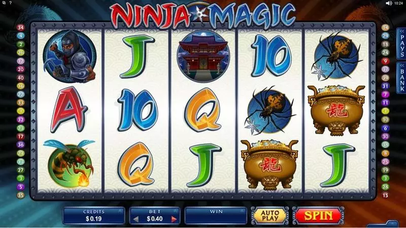 Ninja Magic Microgaming Slots - Introduction Screen