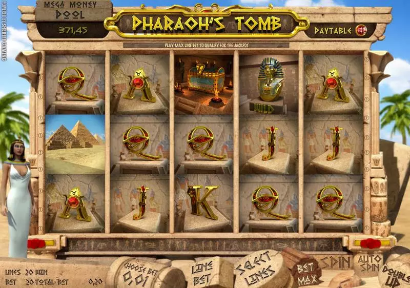 Pharaoh's Tomb Sheriff Gaming Slots - Main Screen Reels