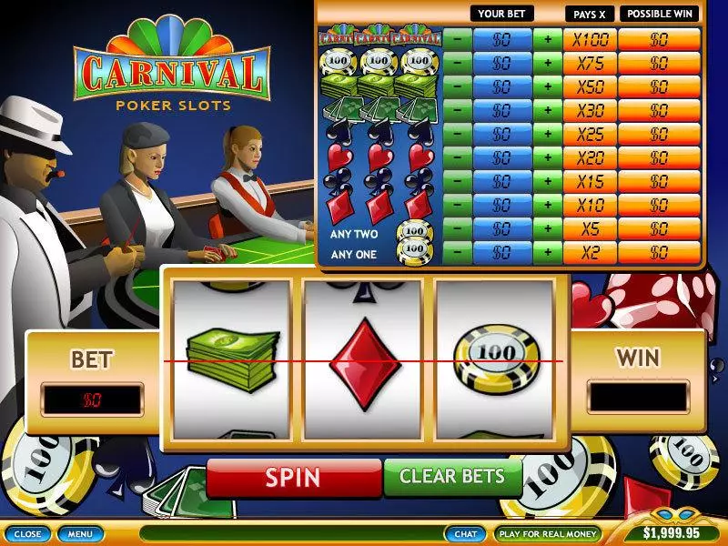 Poker PlayTech Slots - Main Screen Reels