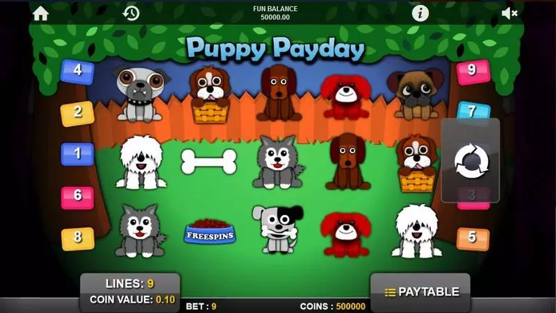 Puppy PayDay 1x2 Gaming Slots - Main Screen Reels