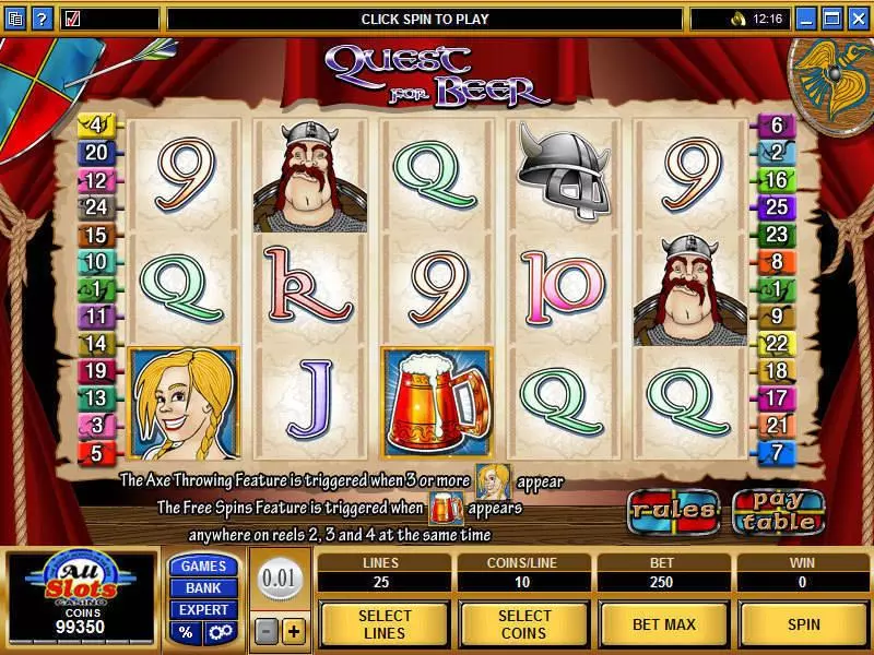 Quest for Beer Microgaming Slots - Main Screen Reels