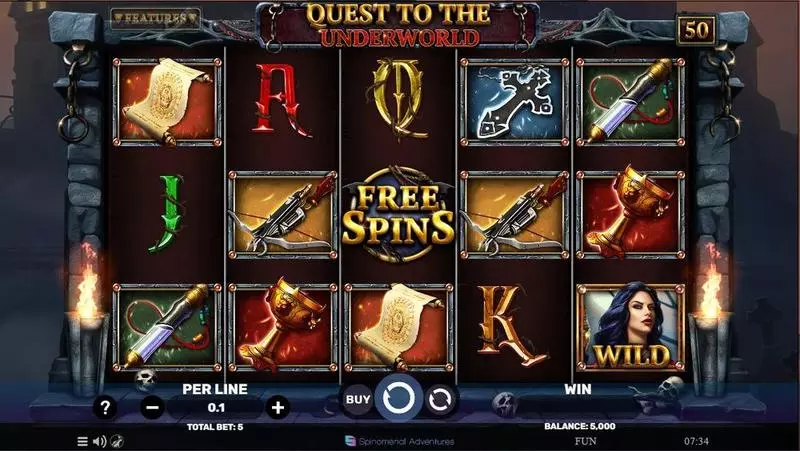 Quest To The Underworld Spinomenal Slots - Main Screen Reels