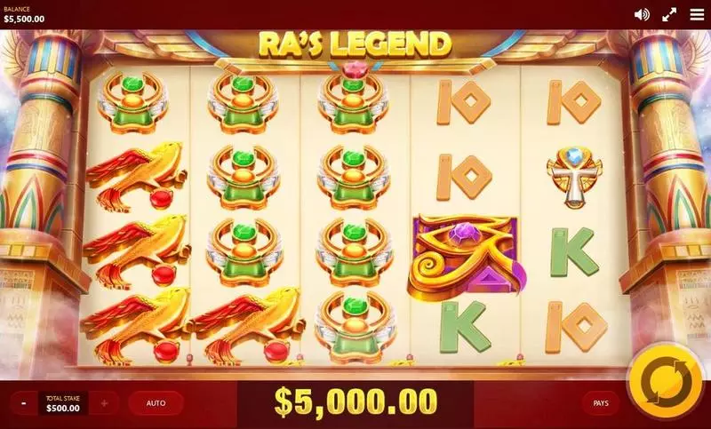 RA's Legend Red Tiger Gaming Slots - Main Screen Reels