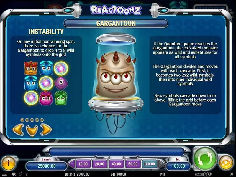 Reactoonz Play'n GO Slots - Bonus 1