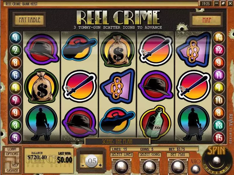 Reel Crime 1 Bank Heist Rival Slots - Main Screen Reels