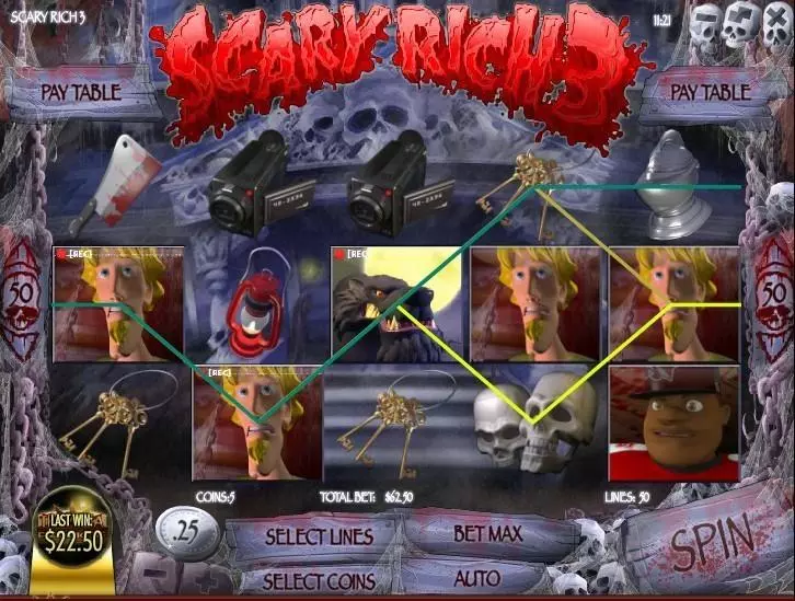 Scary Rich 3 Rival Slots - Main Screen Reels