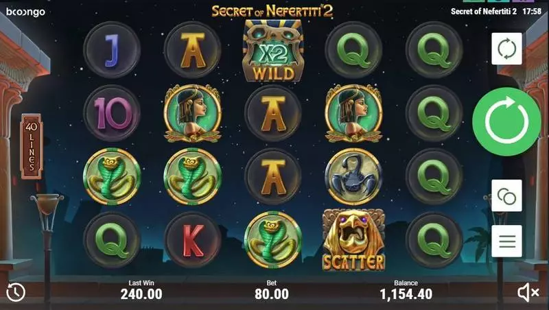 Secret of Nefertiti 2 Booongo Slots - Winning Screenshot